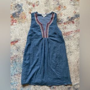 Chambray sleeveless tunic dress